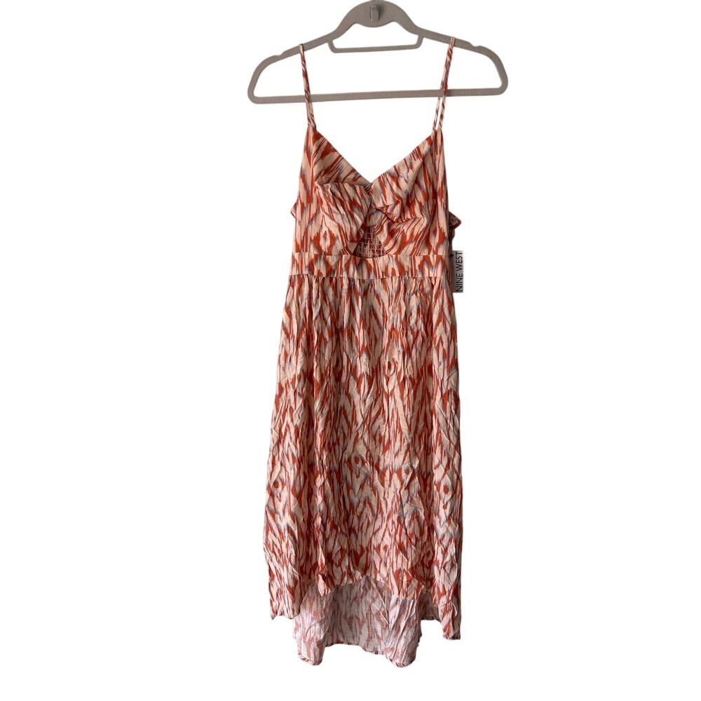 NWT Nine West Cream and Brown Aztec Print Sundress Petite Large